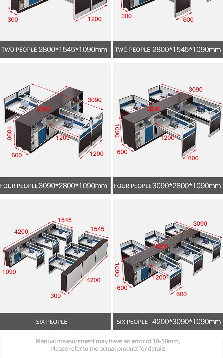Modern Design Office Furniture Single-seat Employee Workstations Wooden Computer Desks and Office Desks with Storage Cabinets