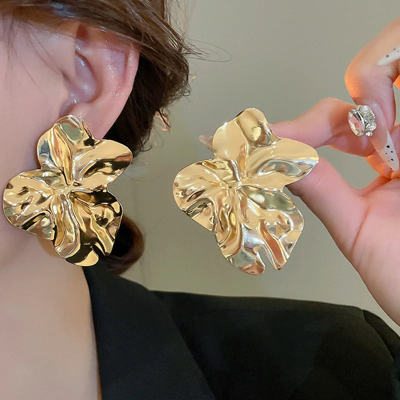 Large Geometric Stud Earrings
