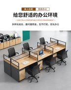 Office table and chair combination workstation desk staff table single 4 person multi-person screen computer table and chair
