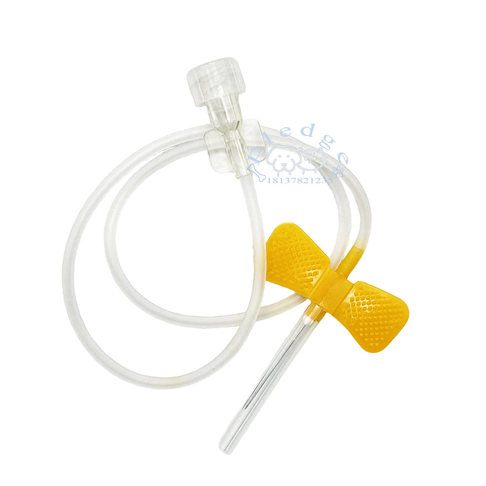 ‌25g Disposable Veterinary  Scalp Vein IV Infusion Set with Butterfly Wing Needle for Pets Small Animal Fluid Therapy