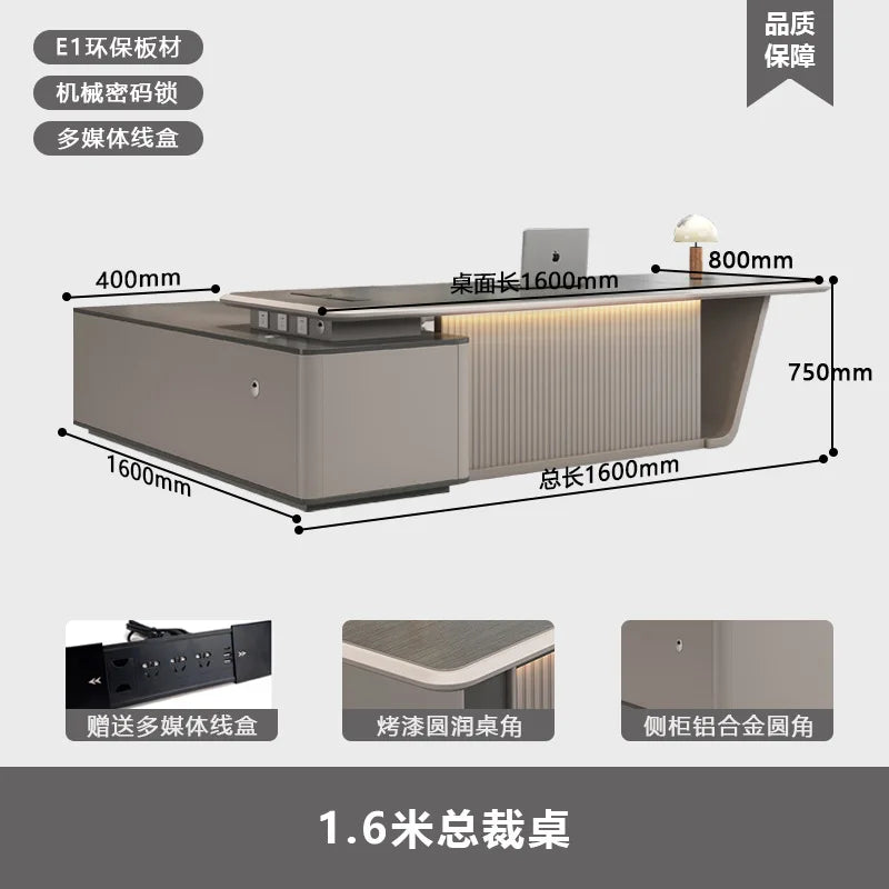Boss's desk is simple, modern table and chair combination, advanced sense, large class desk, single presiden