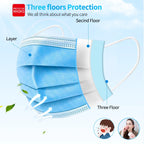 10/200PC Masks Surgical Disposable 3-layer Face Mask Breathable Mask With Elastic Earband Breathable Adult Medical Mouth Mask