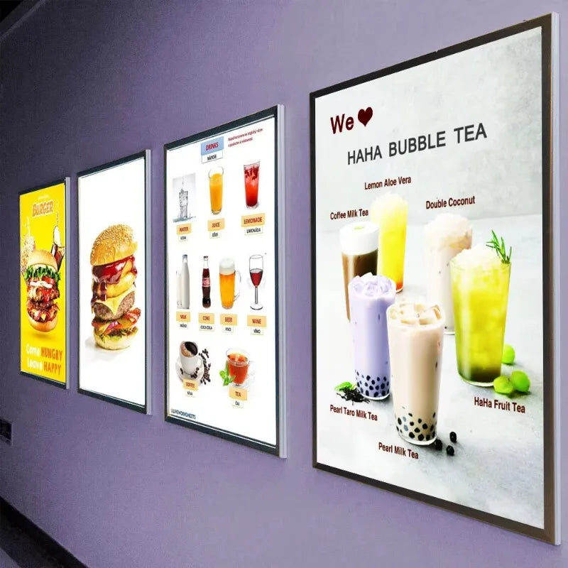 Advertising light box wall panel restaurant menu