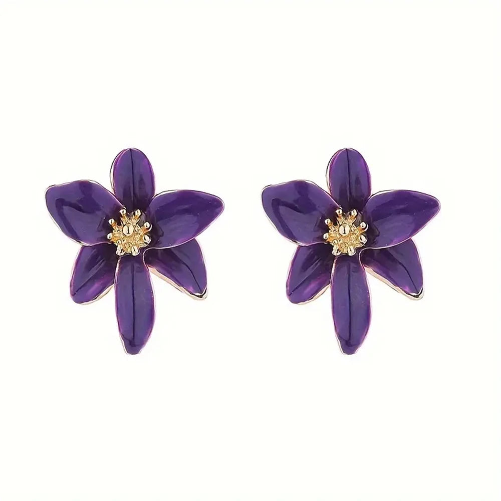 Oil Drop Flower Earrings