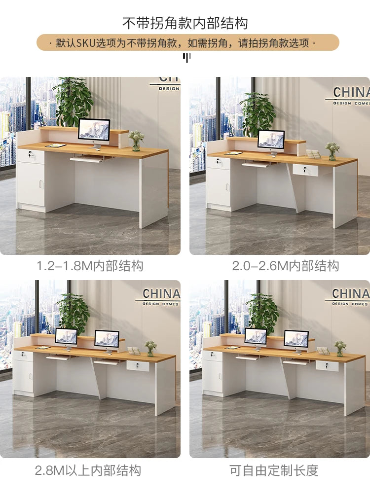Luxury Simple Reception Desk Logo Salon Decorations Modern Reception Desk Office Beauty Mostrador Recepción Commercial Furniture