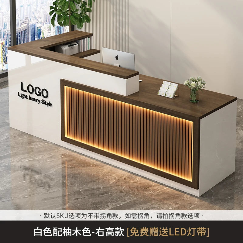 Luxury Simple Reception Desk Logo Salon Decorations Modern Reception Desk Office Beauty Mostrador Recepción Commercial Furniture
