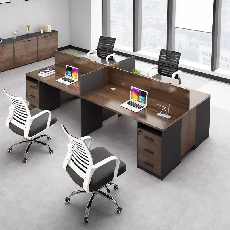 Moderne 6-Personen-Kombination Aus Einfachem Computer-Schreibtischs Tuhl Einzel-und Doppel-Face-to-Face-Design Eisen Modularer S