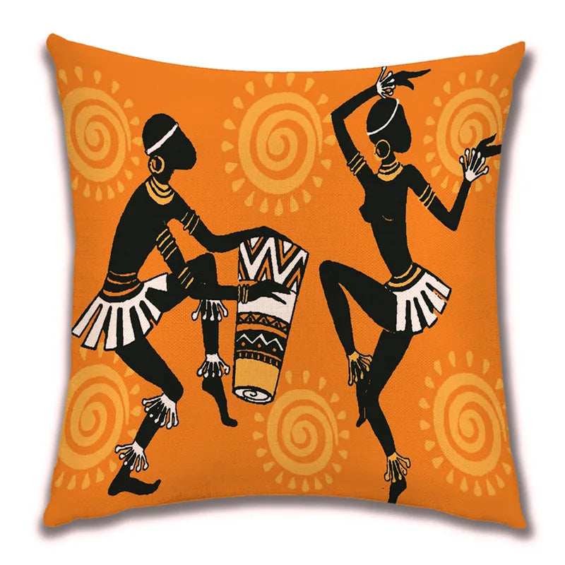 African Costume Clipart Throw Pillow 45x45 Africa Life Collection African Woman Pillowcase Sofa Car Decorative Cushion Cover