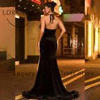 Glamorous Diamond Prom Dresses 2025 Halter See Through Mermaid Evening Party Gowns Customized Sleeveless robe de soiree dubaï