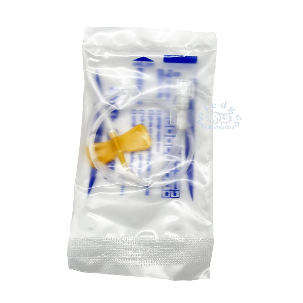 ‌25g Disposable Veterinary  Scalp Vein IV Infusion Set with Butterfly Wing Needle for Pets Small Animal Fluid Therapy