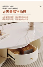 Modern Luxury Coffee Table Nordic Style Glam Oval Beauty Coffee Table Living Room Hidden Storage Table De Salon Home Furniture