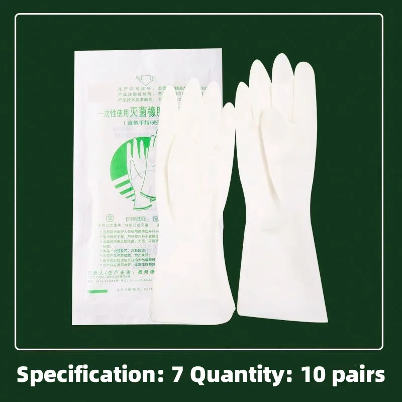 10 pcs Medical Disposable Protective Latex Rubber Gloves For Surgical Examination In Operating Room For Doctor Food Laboratory