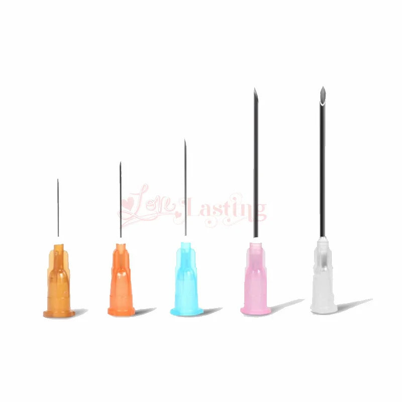 50pcs Pointed Injection Needle Dispensing Needle With Transparent Cap,16G 18G 20G 22G 25G Individually Packaged Syringe Tattoo