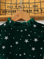 2025 New Year Dress for Girls Winter 3-6Y Kids Star Print Bowknot Long Sleeve Evening Dress Christmas Festive Dress for Girls