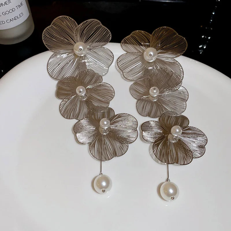 Vintage Flower Drop Earrings