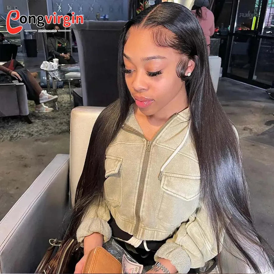 5x5 Glueless Wig Human Hair Ready To Wear Pre-Cut Lace Wear And Go Glueless Wigs Straight Lace Front Human Hair Wig For Women
