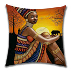 African Costume Clipart Throw Pillow 45x45 Africa Life Collection African Woman Pillowcase Sofa Car Decorative Cushion Cover