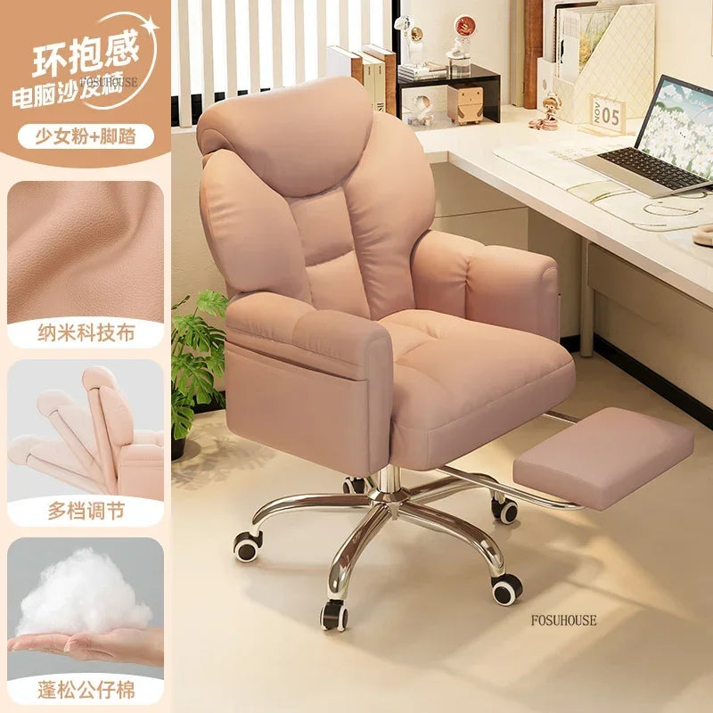 Mobile Swivel Soft Gaming Chairs Comfortable Aesthetic Gamer Leisure Desk Chair Nordic Office Chair Home Office Furniture V l