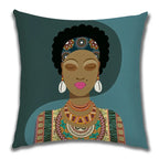 African Costume Clipart Throw Pillow 45x45 Africa Life Collection African Woman Pillowcase Sofa Car Decorative Cushion Cover