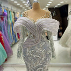 Luxury Evening Dresses 2025 Pleated Pearl Sequins Long Evening Gown Elegant Party Dress Plus Size Dresses Customizable