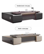 Modern Wooden Boss Office Desks Light Luxury Office Furniture Design with Storage Cabinet Study Desk Commercial President Desk