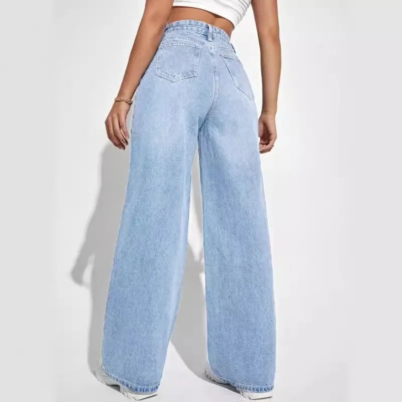 High-Waist Baggy Boyfriend Jeans