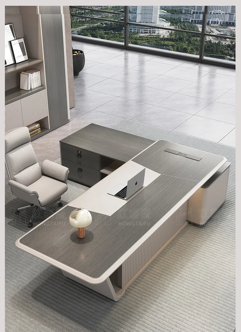 Boss's desk is simple, modern table and chair combination, advanced sense, large class desk, single presiden