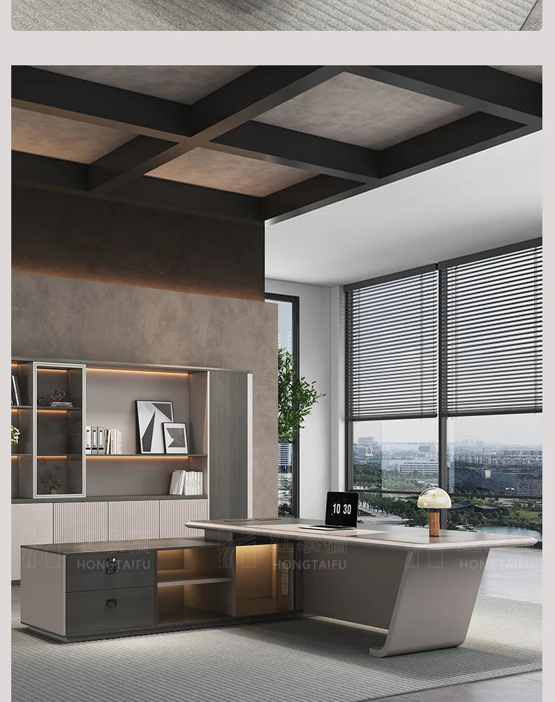 Boss's desk is simple, modern table and chair combination, advanced sense, large class desk, single presiden