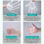 Cofoe 100Pcs Medical Grade Gloves TPE Disposable Gloves Transparent Non-Slip Acid Work Safety Food Grade Household