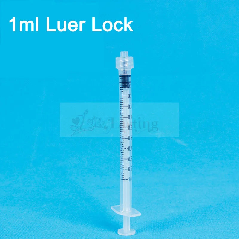 50pcs 1ml/3ml/5ml Plastic Disposable Injector Syringe For Refilling Measuring Nutrient Luer Lock Syringe Ink Injection Dental