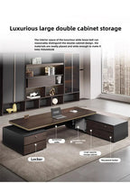 Modern Wooden Boss Office Desks Light Luxury Office Furniture Design with Storage Cabinet Study Desk Commercial President Desk