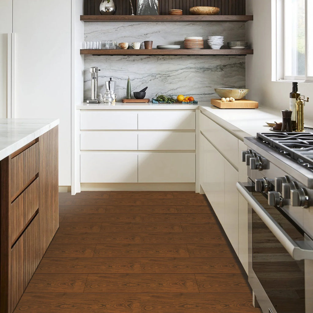 15x90cm Wood Grain Floor Sticker 0.72mm Thick Self-Adhesive PVC Waterproof Wall Stickers Kitchen Bedroom Ground Cover Decal