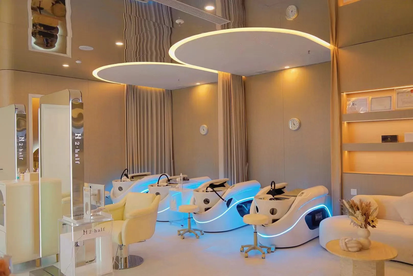 Plug In Automatic Massage Shampoo Bed Built in Electric Massager, Hair Salon Head SPA Hydrotherapy Commercial Salon Furniture
