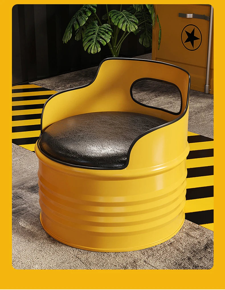 Industrial style sofa coffee table combination Internet celebrity creative bar clear bar milk tea shop table and chair oil drum