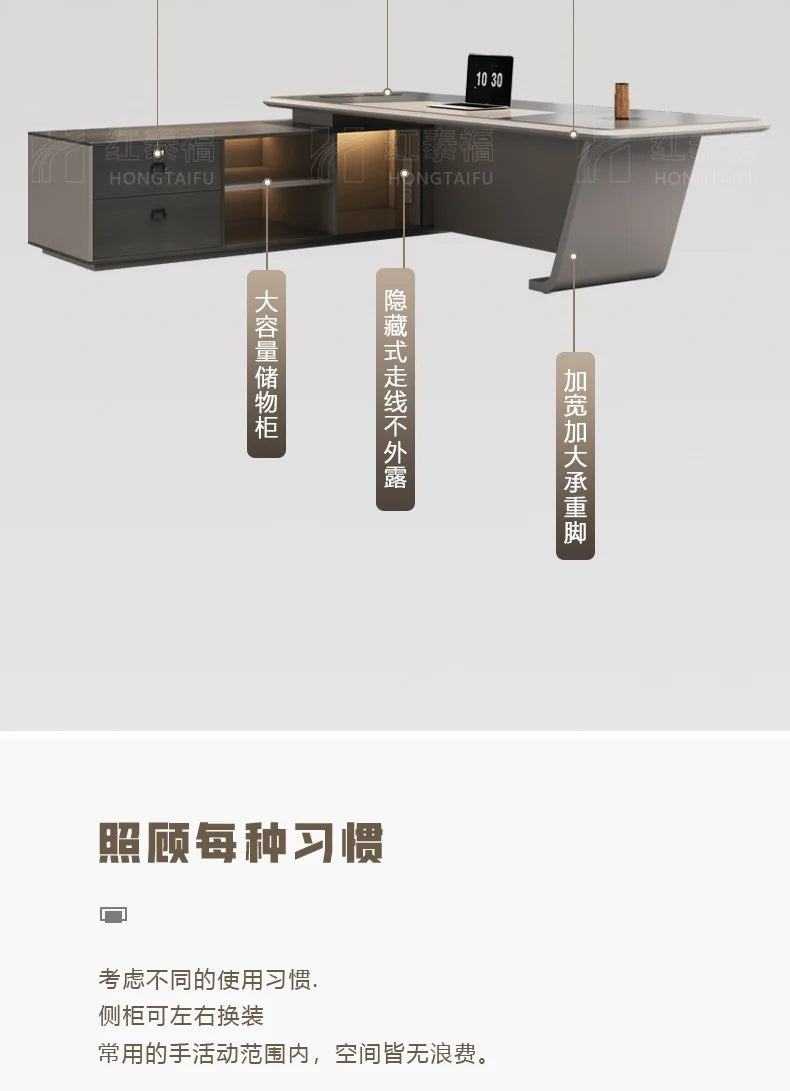 Boss's desk is simple, modern table and chair combination, advanced sense, large class desk, single presiden