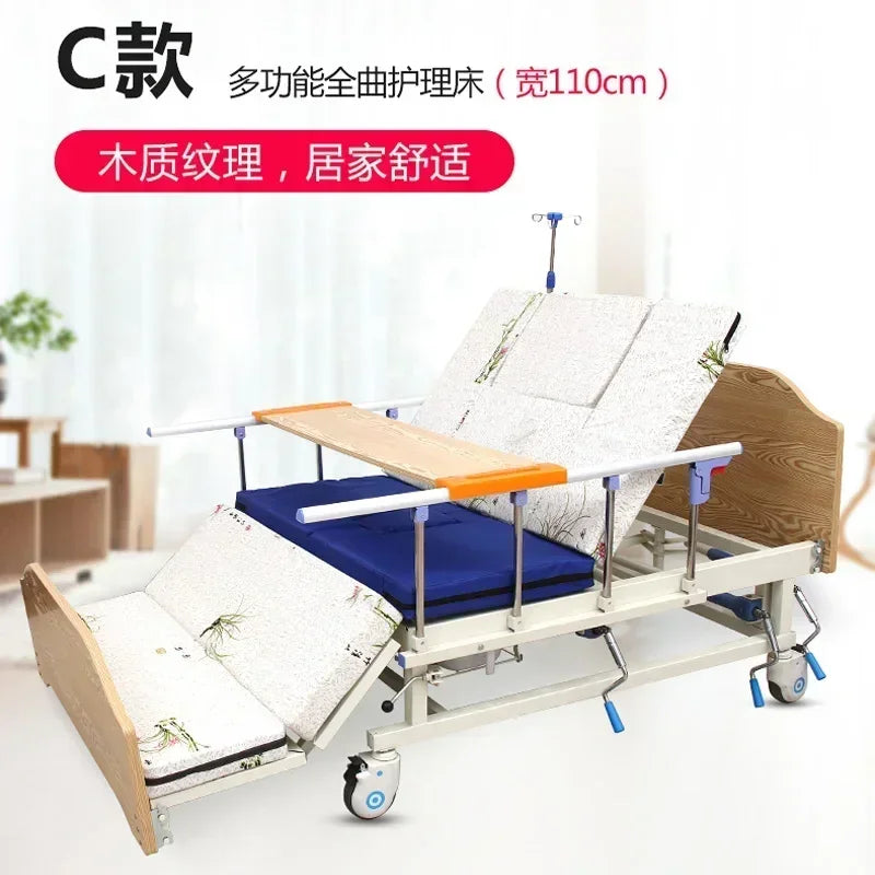 ss newParalyzed Patients Nursing Bed Household Multi-Functional Elderly Therapeutic Bed 1.1 Widened Turn-over Bed with Defecatio