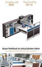 Modern Design Office Furniture Single-seat Employee Workstations Wooden Computer Desks and Office Desks with Storage Cabinets