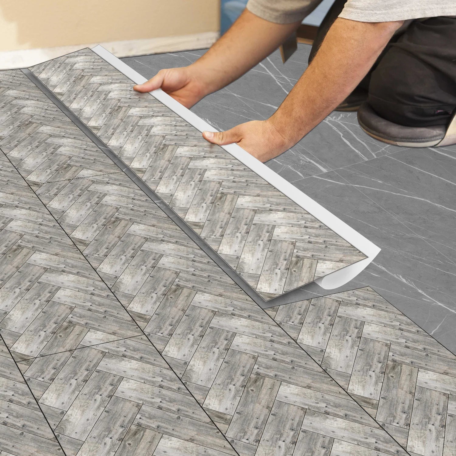 Simple Wood Grain PVC Floor Stickers For Corridors Living Rooms Wall And Floor Decorations Waterproof Self-Adhesive Wall Sticker