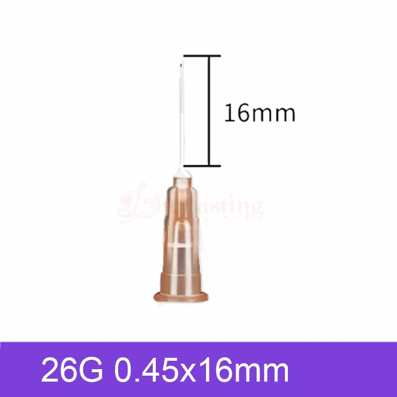 50pcs Pointed Injection Needle Dispensing Needle With Transparent Cap,16G 18G 20G 22G 25G Individually Packaged Syringe Tattoo