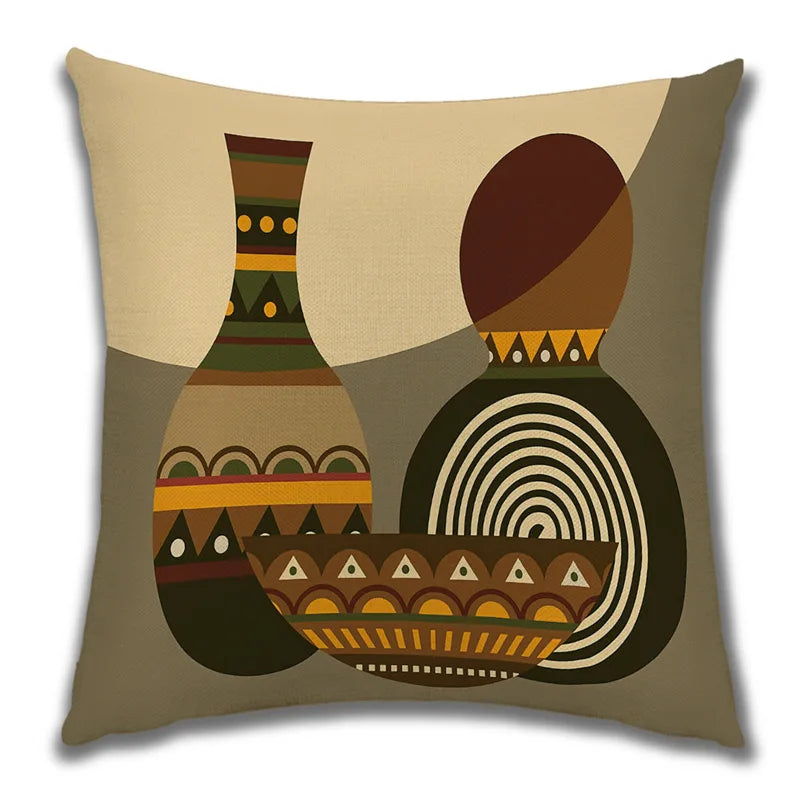 African Costume Clipart Throw Pillow 45x45 Africa Life Collection African Woman Pillowcase Sofa Car Decorative Cushion Cover