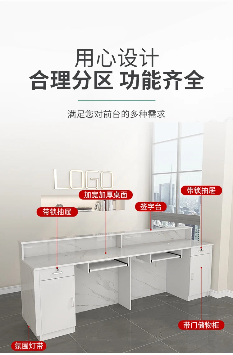 Counter Desk For Shops Counter Reception Beauty Salon Reception Desk Cashier Drawers Empfangstheke Kosmetik Office Furniture