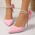 Foot Loop Lace-Up Stiletto Sandals