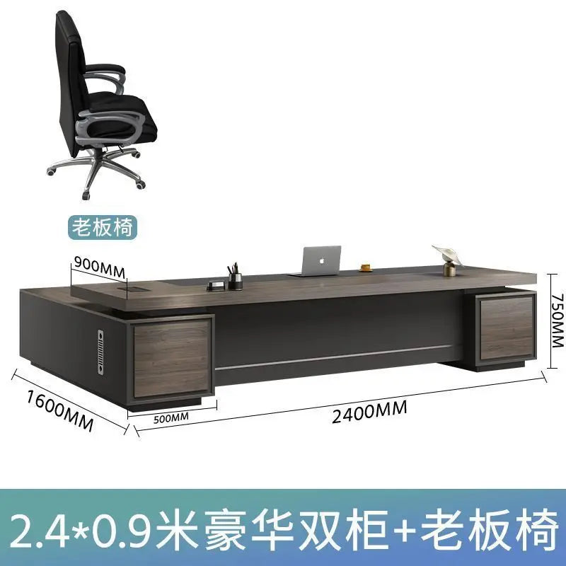 Light Luxury Boss Desk & Chair Set