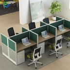 Cubicle Office Furniture Aluminum Profile Partition Modern 6 Person Workstation Desk