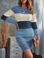 2025 Autumn Long Vestidos Para Mujer Dresses 2025 Woman Roupas Feminina Casual Simple Style Solid Color Splicing Winter Clothes