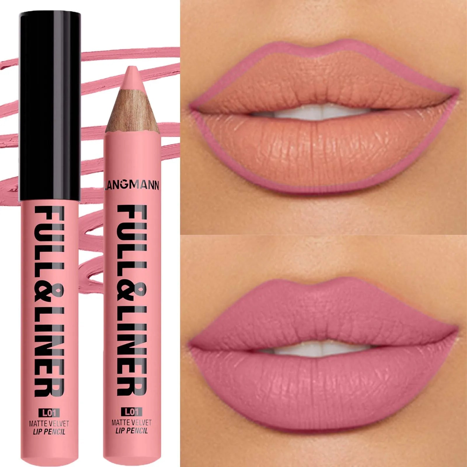 Waterproof Matte Lipliner Pencil Brown Contour Tint Lipstick Pen Long Lasting 12 Color Wooden Lip Liner Pencil Full-lip Makeup