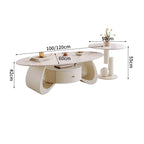 Modern Luxury Coffee Table Nordic Style Glam Oval Beauty Coffee Table Living Room Hidden Storage Table De Salon Home Furniture