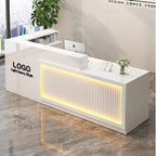 Luxury Simple Reception Desk Logo Salon Decorations Modern Reception Desk Office Beauty Mostrador Recepción Commercial Furniture