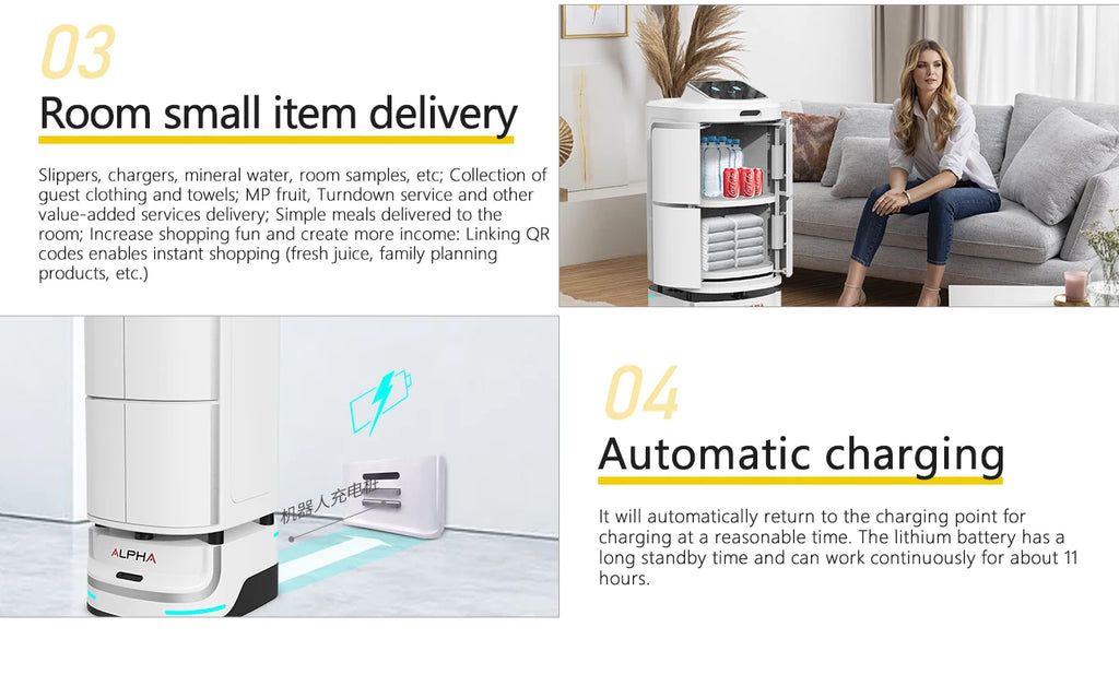 Delivery Robot for Hotel Artificial Intelligence Double Door Robot Autonomous Delivery Robot Food Delivery