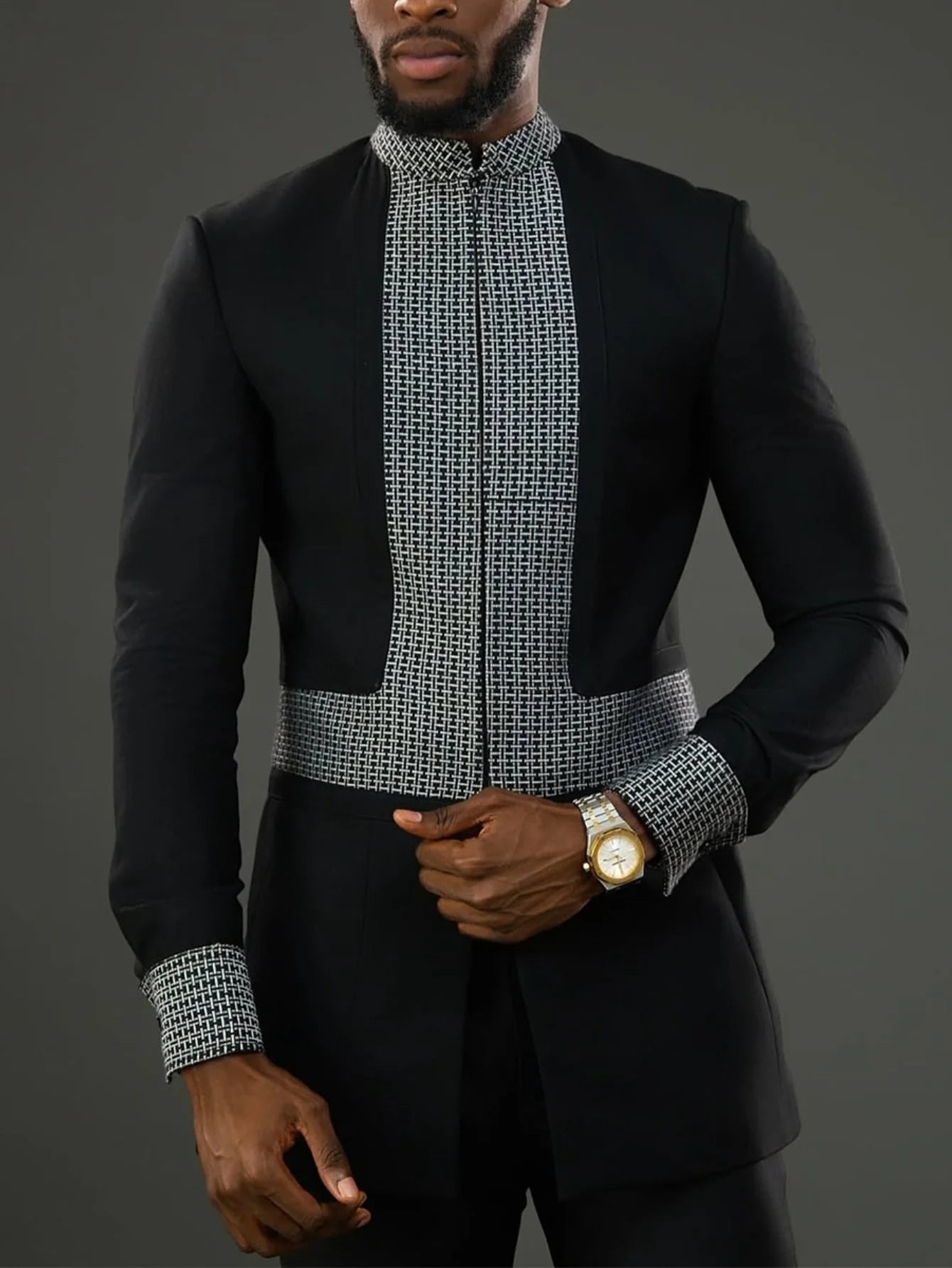 2024Kaftan Elegant African Men's suit Two-piece Agbada dress Wedding jacket and trousers Wedding suit African ethnic style